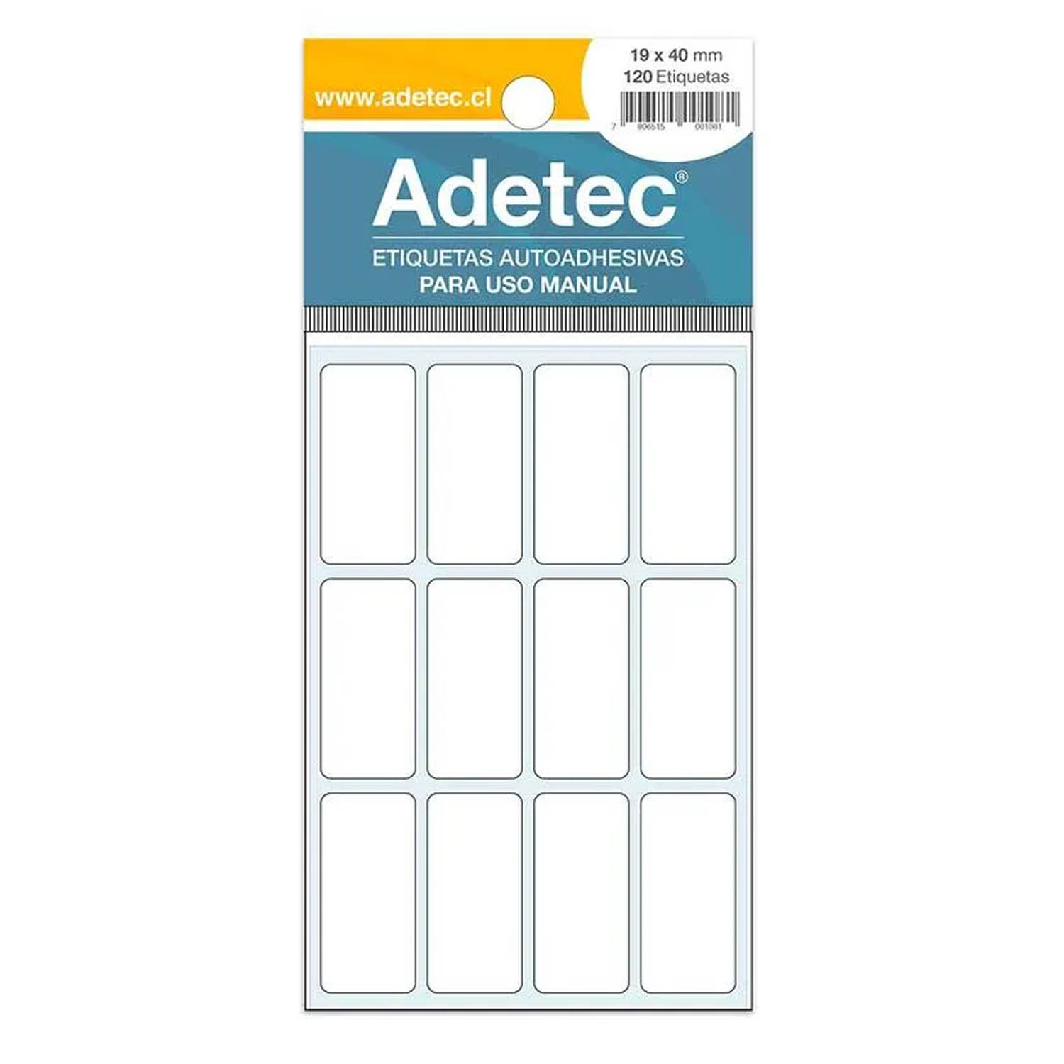 Etiqueta Rectangular Autoadhesiva Adetec Blanco