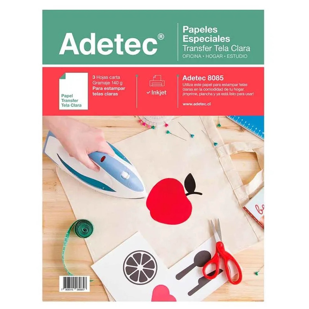 Papel Transfer Adetec para Telas Claras 3 hjs