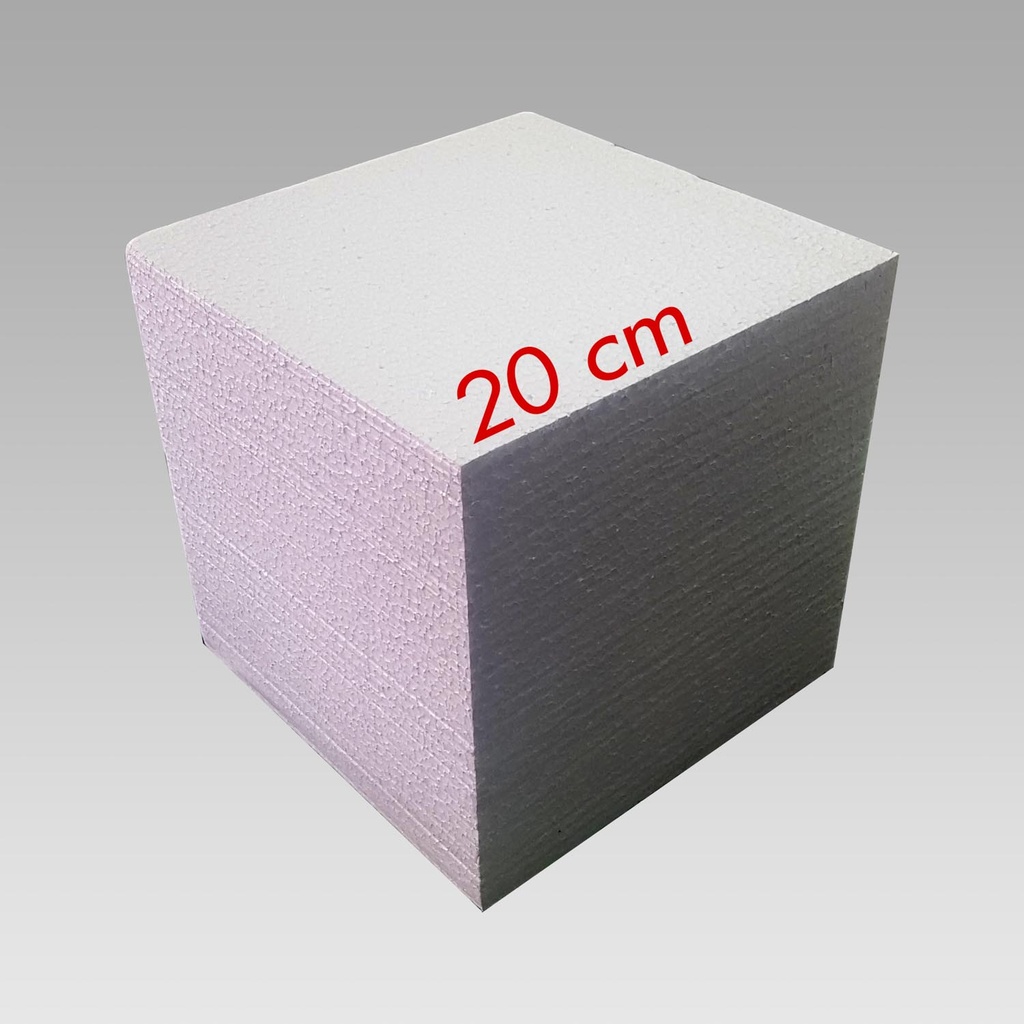 Cubo de Plumavit de Alta Densidad 25kg/m3 Profesional (20x20x20)