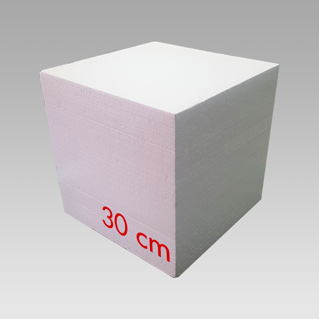 Cubo de Plumavit de Alta Densidad 25kg/m3 Profesional (30x30x30)