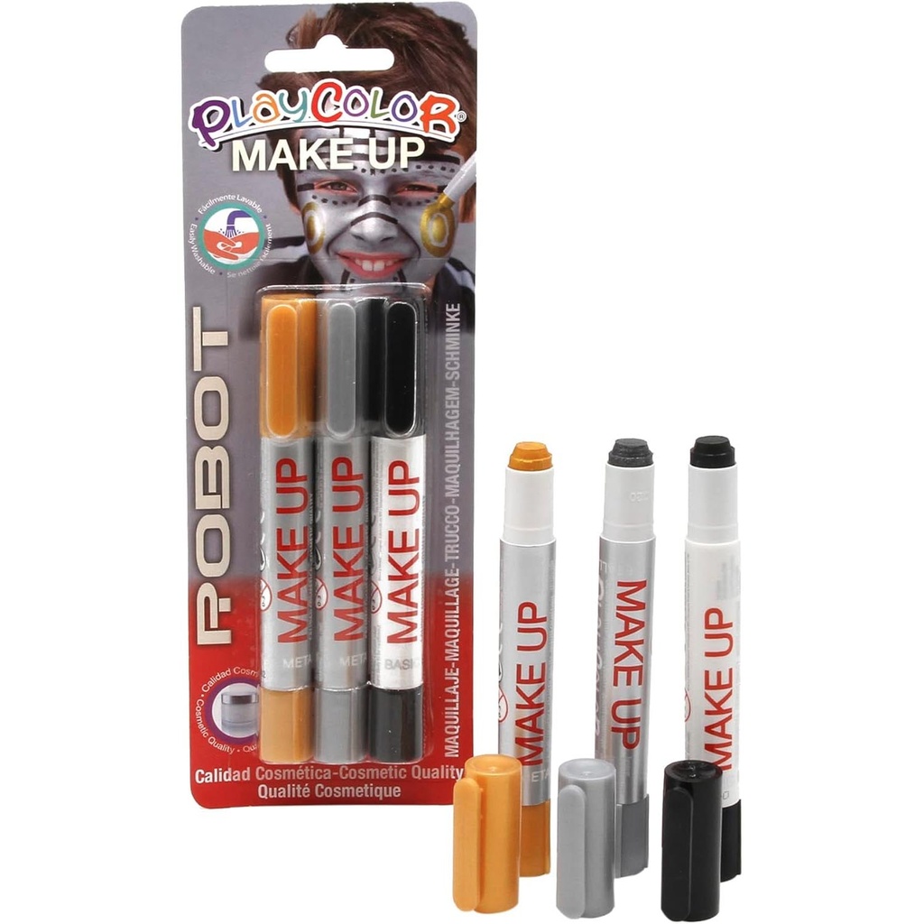 Maquillaje Temático Robot Playcolor 3 Colores
