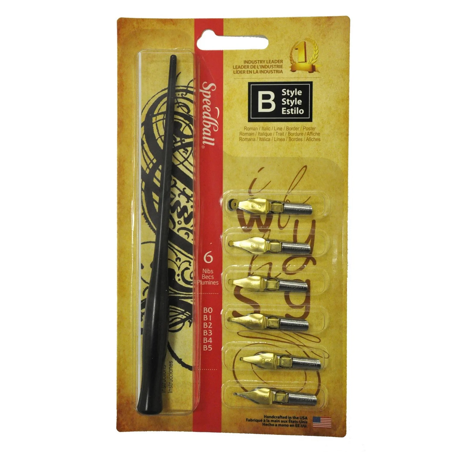 Set de plumilla caligráfica tipo "B" punta circular Speedball