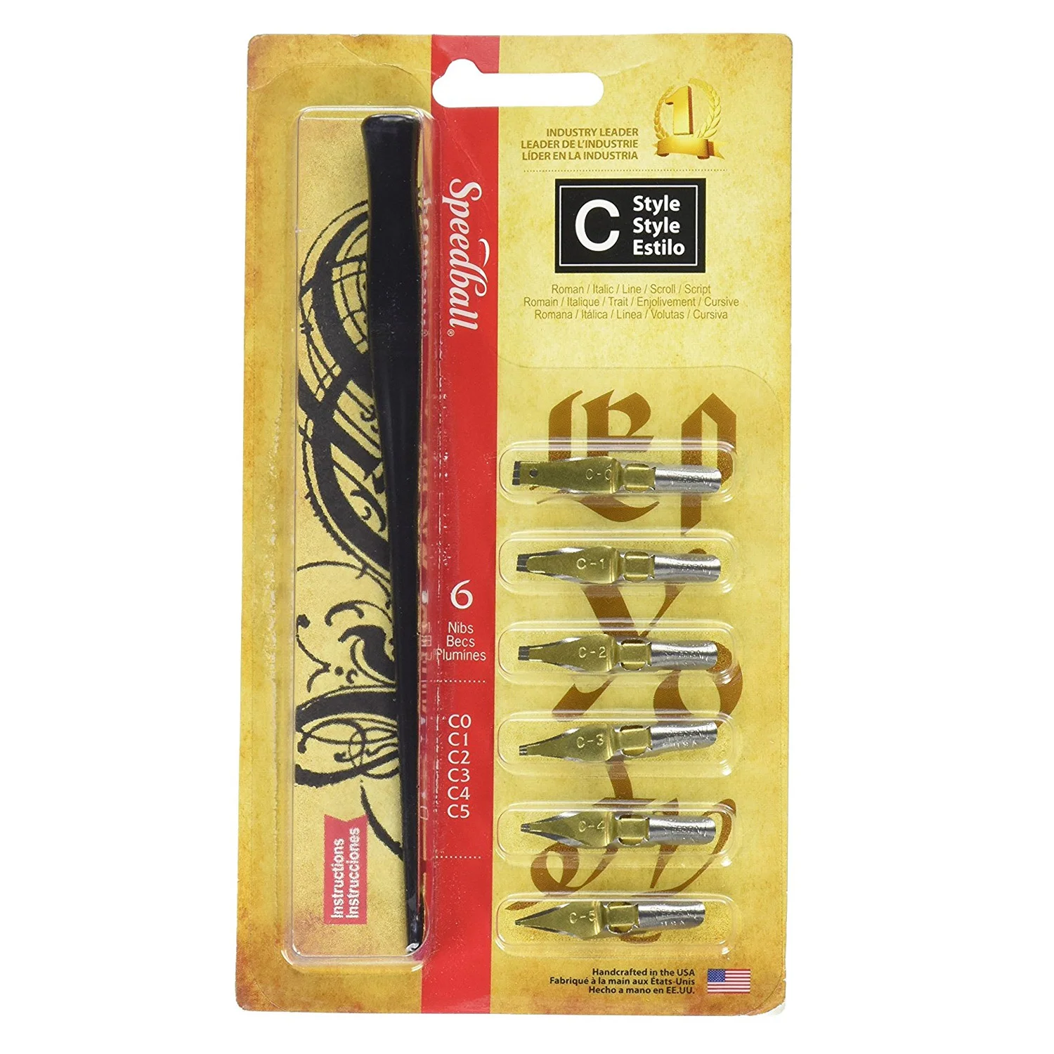 Set de plumillas caligráficas tipo "C" punta oblicua Speedball