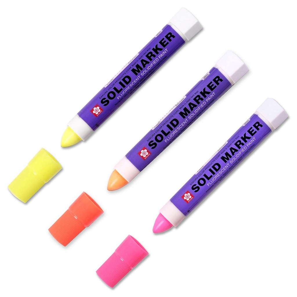 [XSC#305] Marcador de Pintura en Barra Sakura Solid Marker Fluorescente (Naranja Fluorescente)