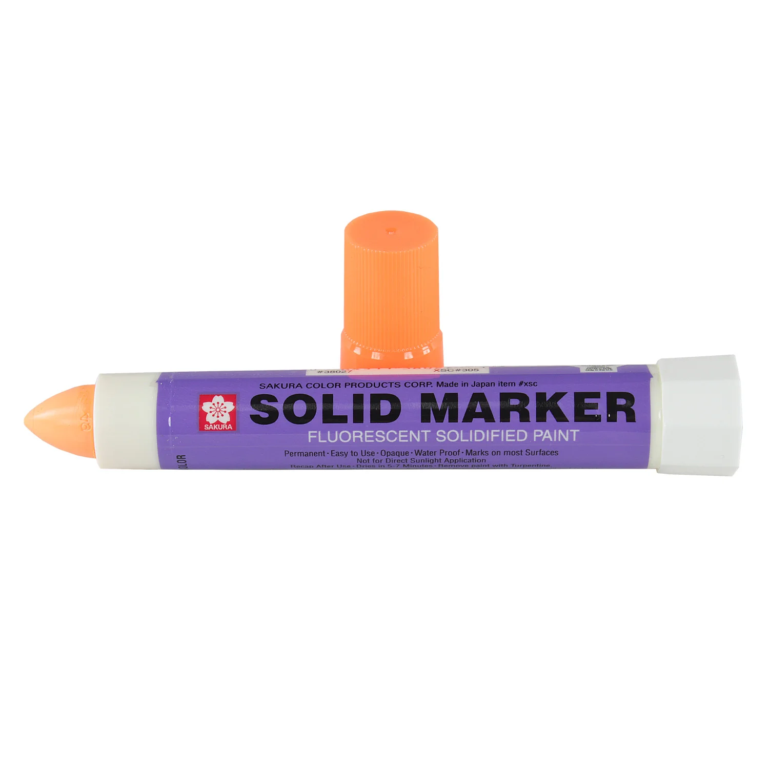 [XSC#305] Marcador de Pintura en Barra Sakura Solid Marker Fluorescente (Naranja Fluorescente)