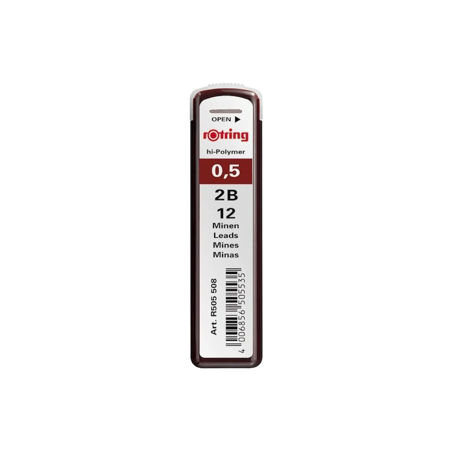 [S0312630] Minas Grafito Rotring Variados Grosores y Densidades 0.5 (12u) (2B)