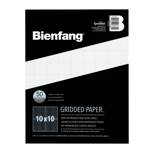 Block Bienfang Papel Cuadriculado 21.6x27.9cm 50hj 75gr