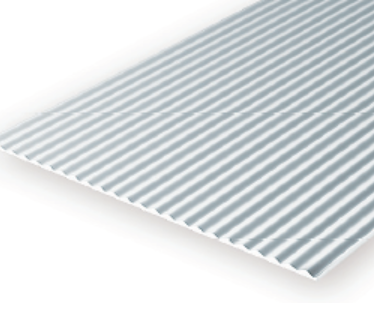 Lámina de poliestireno blanco 15x30cm Metal Corrugado 2.5mm (1ud)