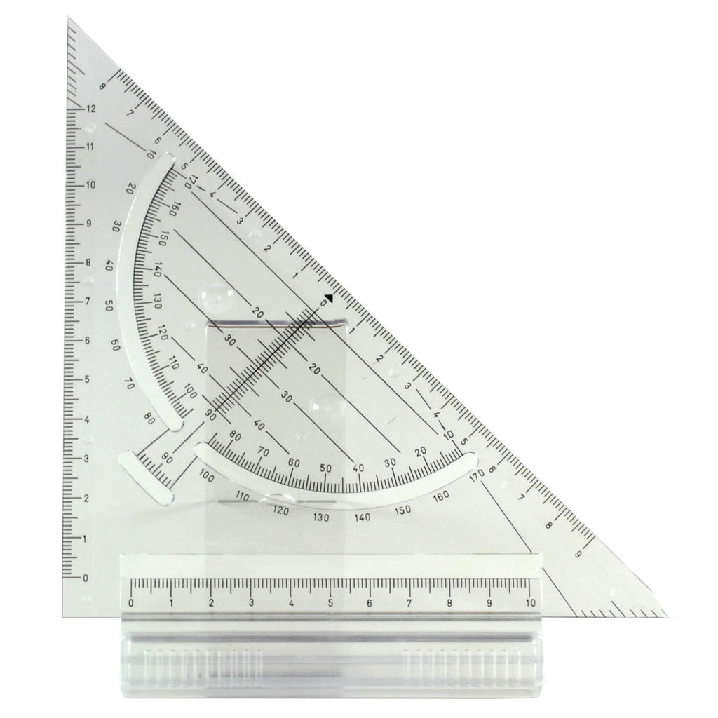 Escuadra Rotring 45° 20cm Rapid para Tableros de Dibujo