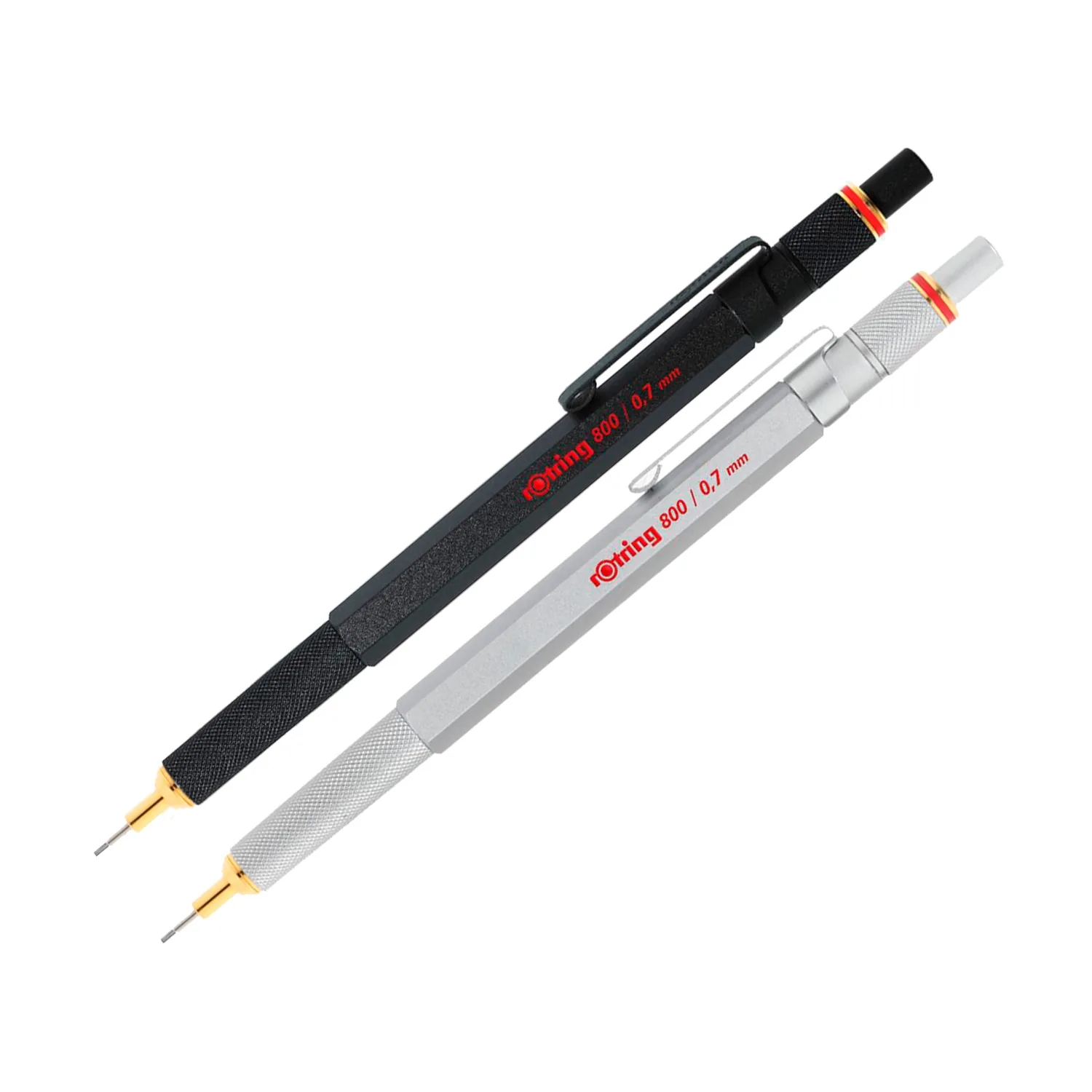 [1904446] Portamina Metálico Rotring 800 Punta 0.7mm (Negro)