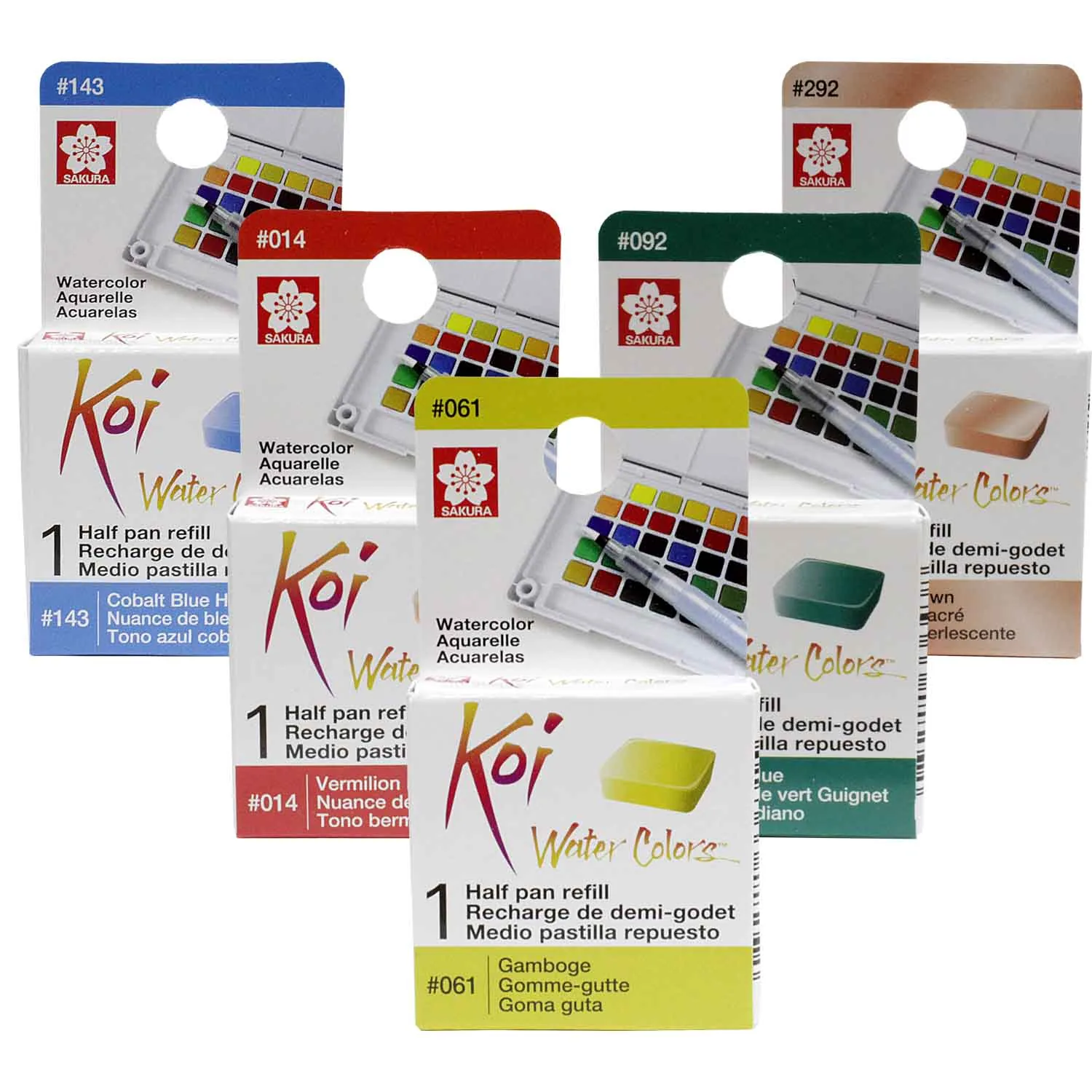 [XNCW#071] Recargas de acuarelas en 1/2 pastilla Koi XNCW# 14x16x7mm (Amarillo Ocre)