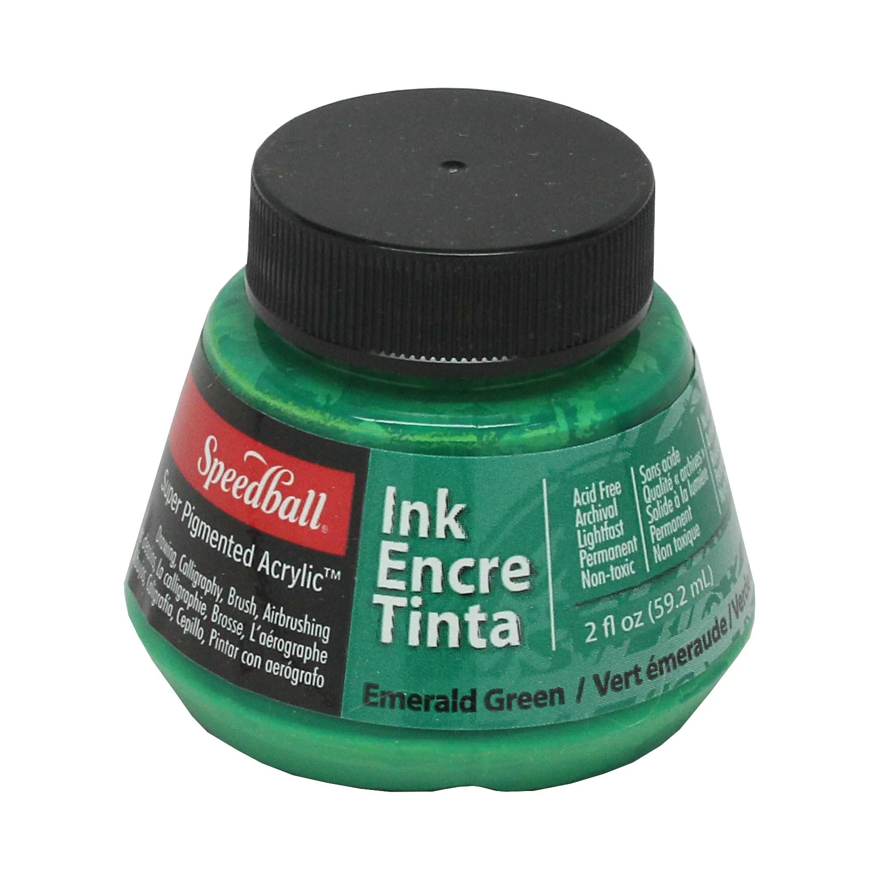[3153] Tintas acrílicas para plumillas o pinceles o aerografía 60ml Speedball (Verde Esmeralda)