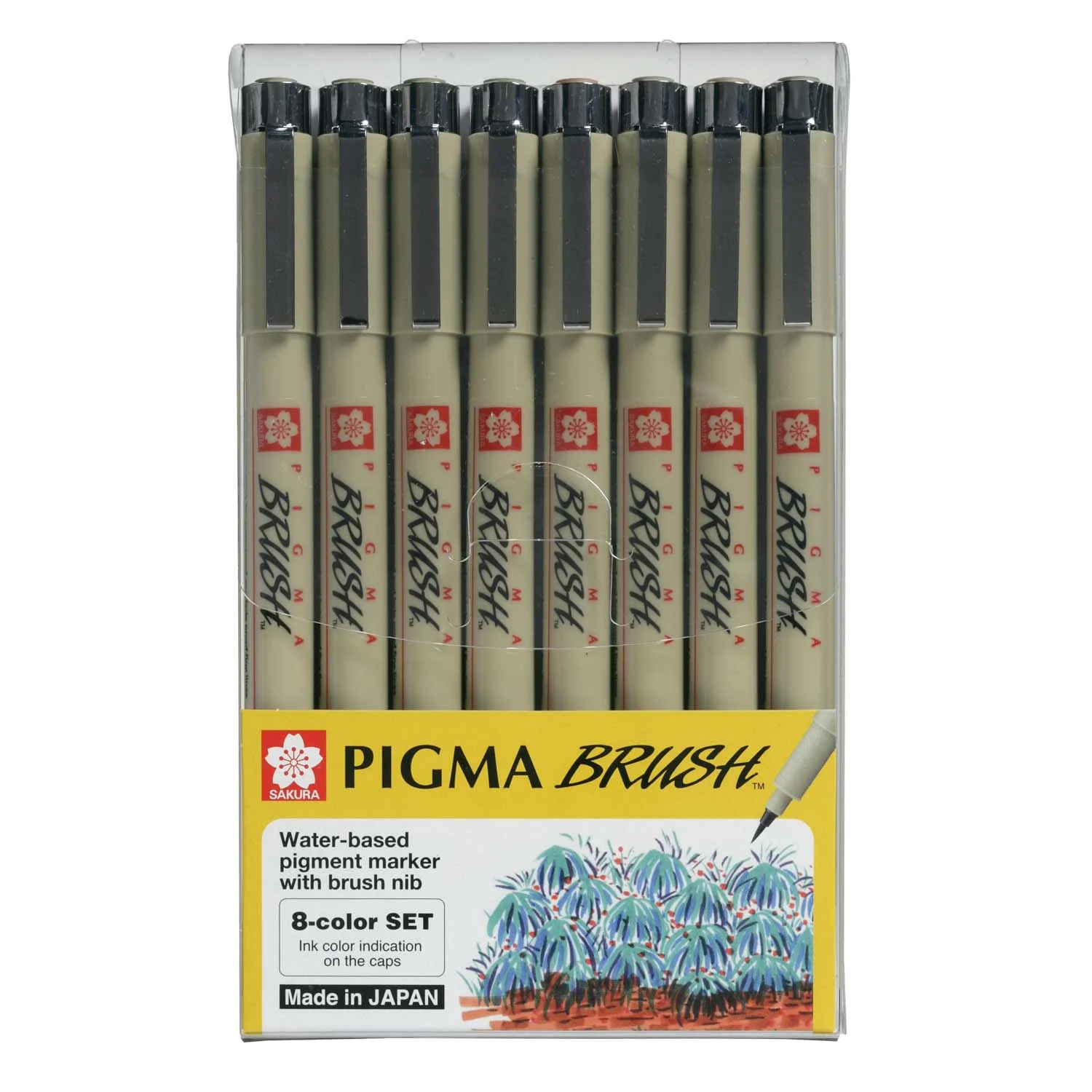 Set de Tiralínea Pigma Brush Sakura 8 Colores