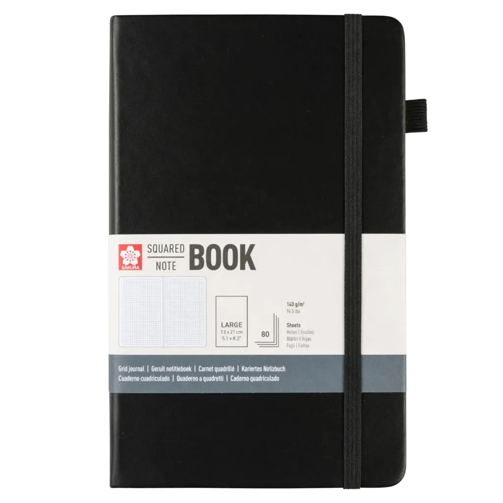Libreta Sketchbook Sakura Hoja Crema con Cuadros 13x21cm