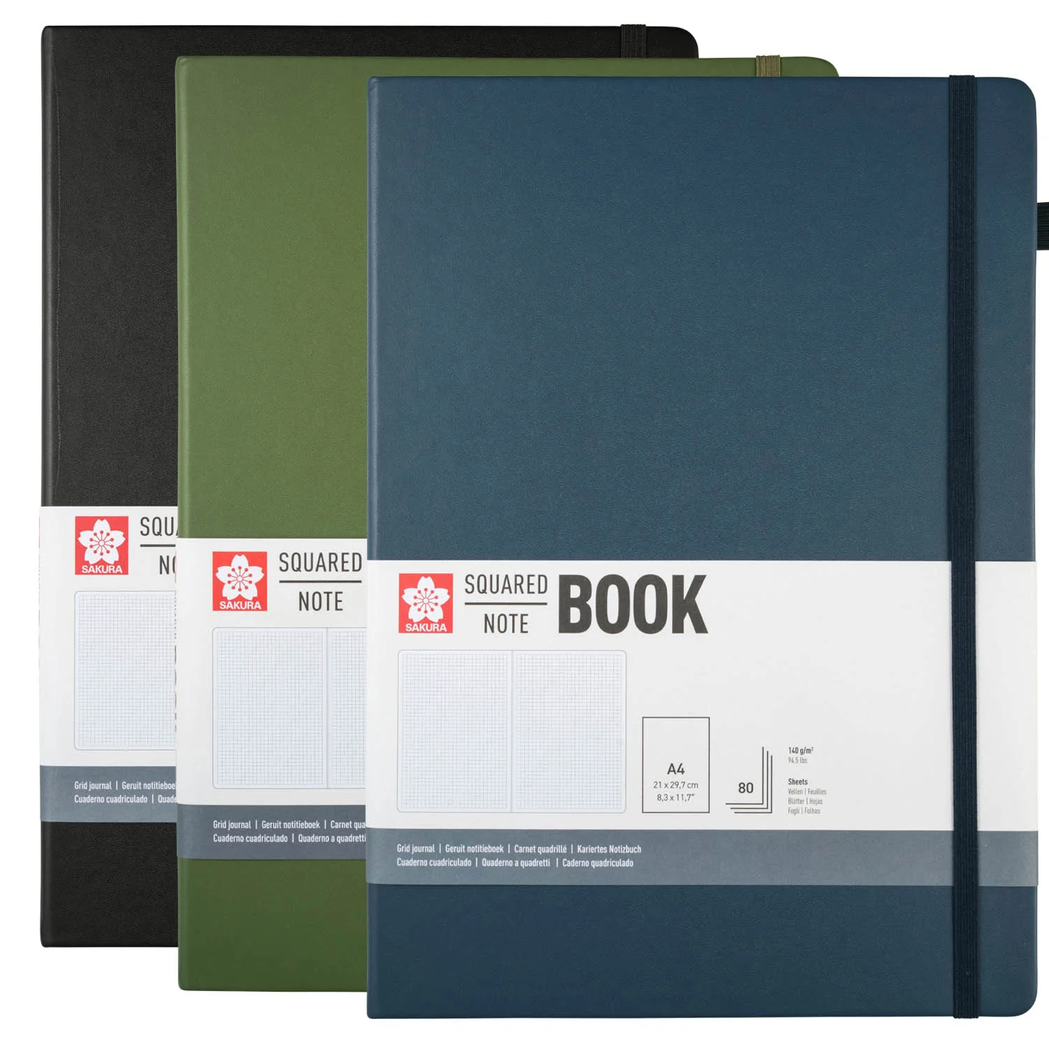 [94157105] Libreta Sketchbook Sakura Hoja Crema con Cuadros 21x30cm (Negro)