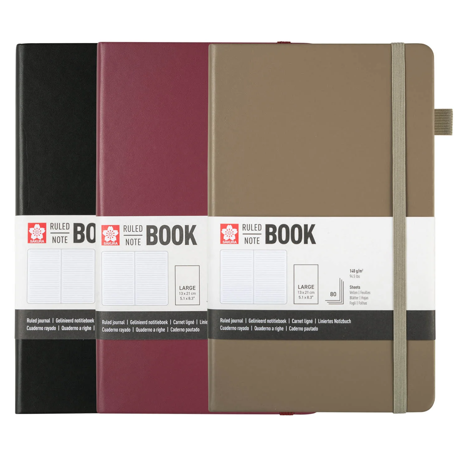 [94147103] Libreta Sketchbook Sakura Hoja Crema con Lineas 13x21cm (Negro)