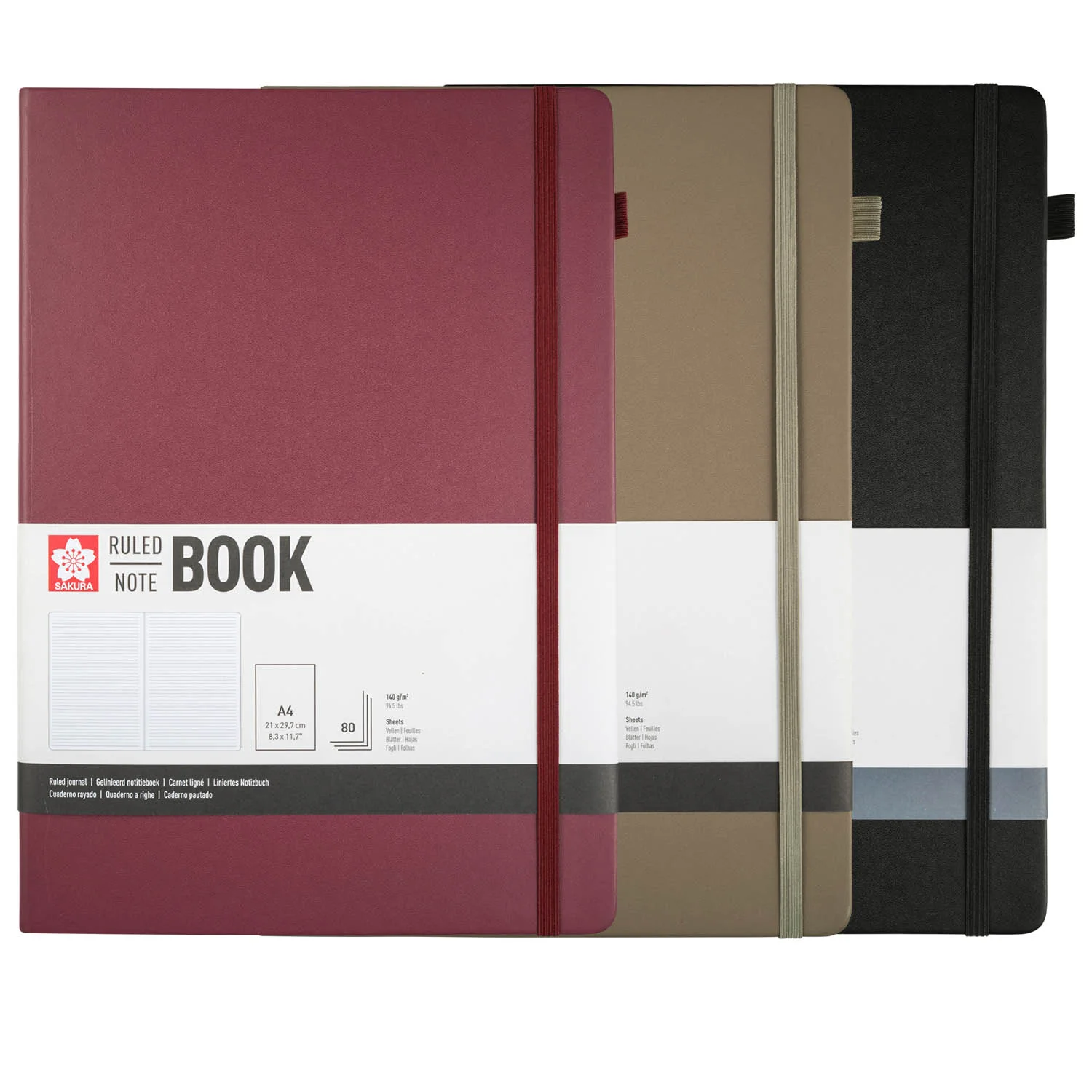 [94147105] Libreta Sketchbook Sakura Hoja Crema con Lineas 21x30cm (Negro)