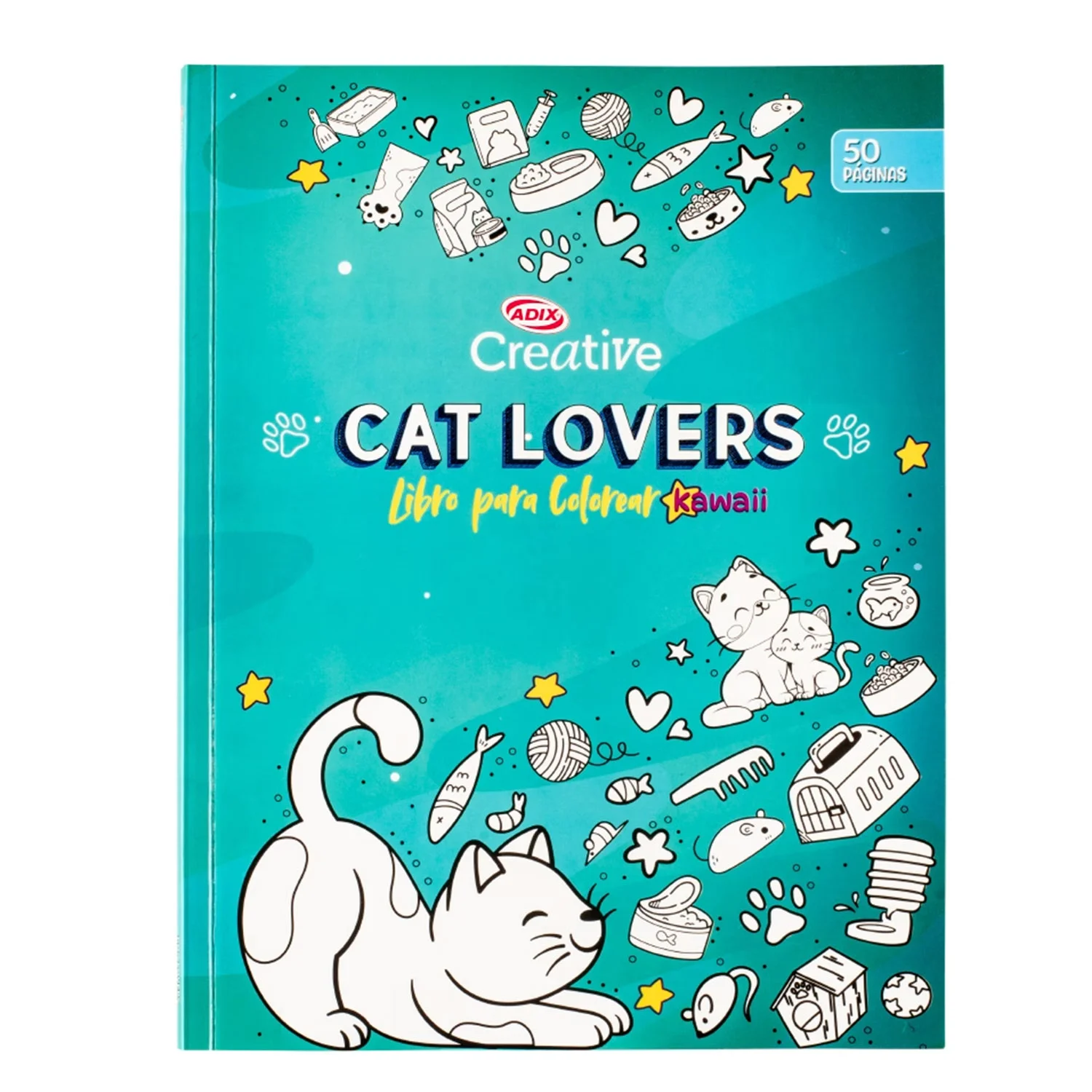 Libro para Colorear Cat Lover Kawai Adix