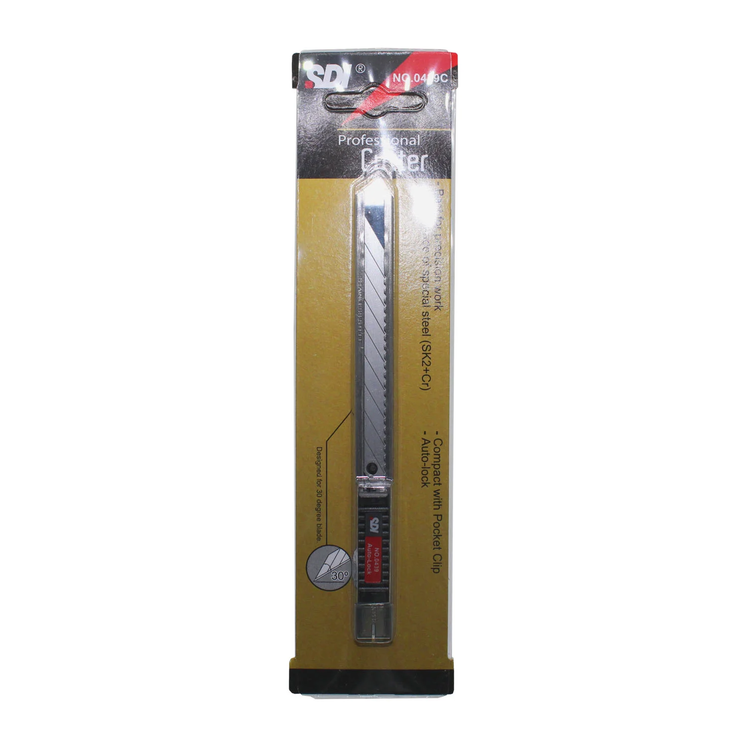 Cuchillo Cartonero SDI 9mm 30° Metálico con Autobloqueo