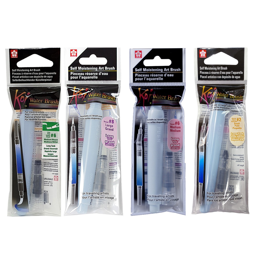 [XQFN-M] Pincel Recargable Sakura Koi Waterbrush 9ml Barril Largo (F #6 TABLEADO)