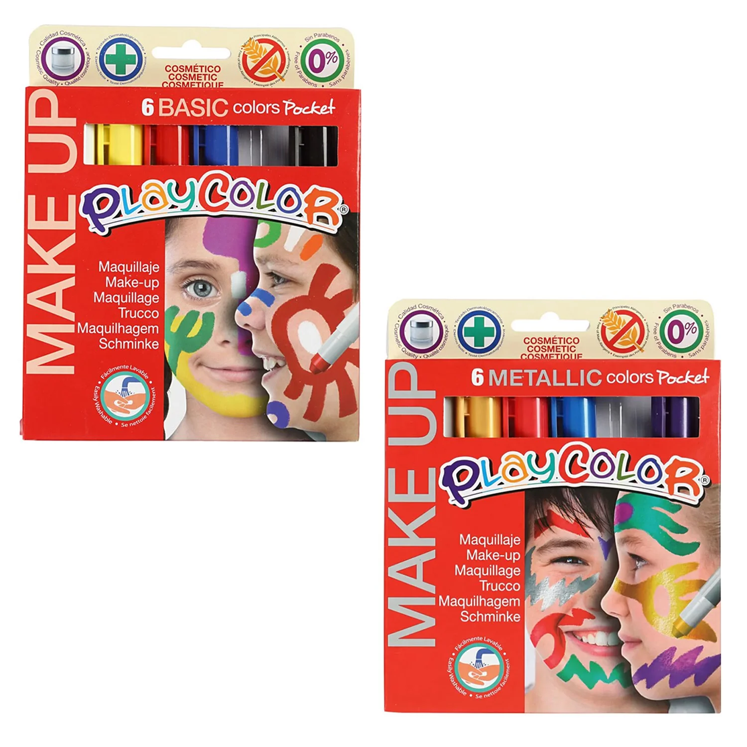 [#01001] Tempera Maquillaje Playcolor  6 colores (Set Básico)