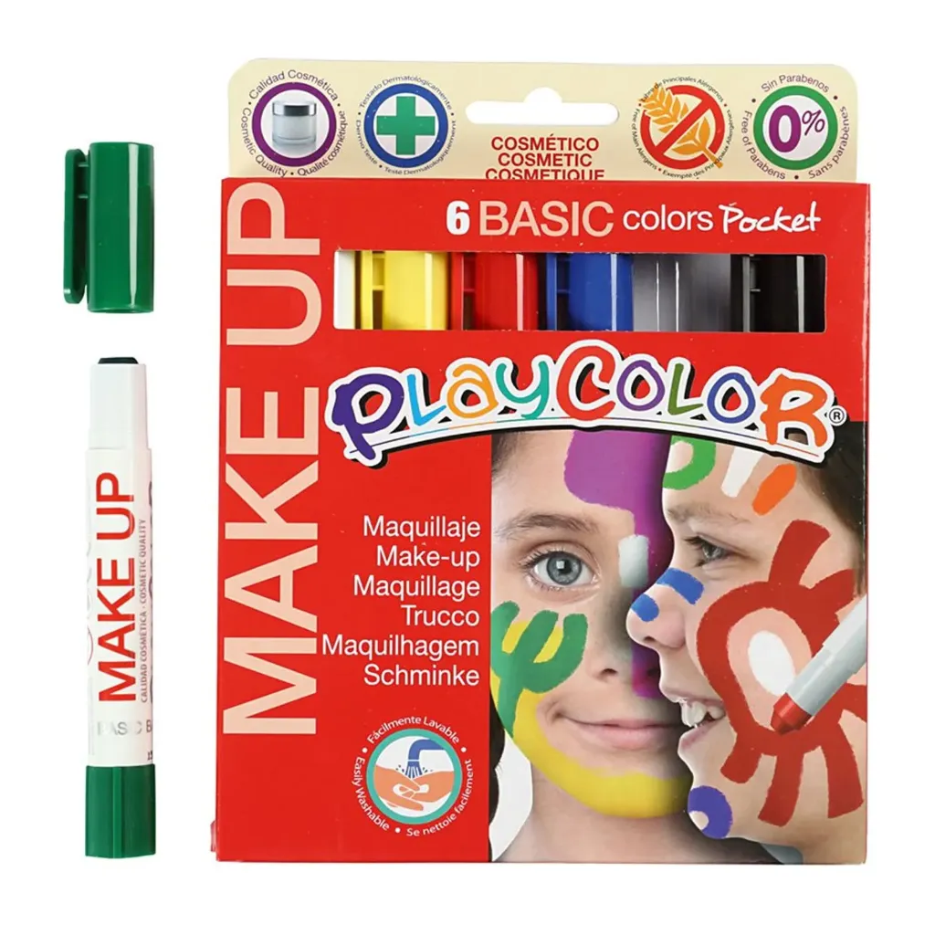 [#01001] Tempera Maquillaje Playcolor  6 colores (Set Básico)