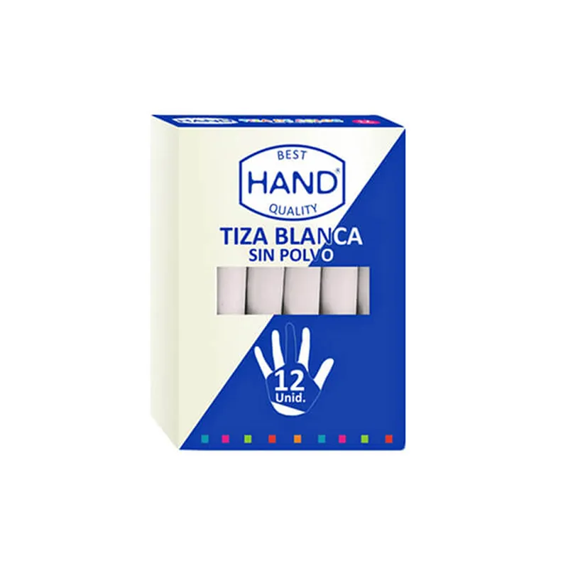 [#W-12] Tiza En Barra Hand Para Pizarras Negras (12ud) (Blanco)