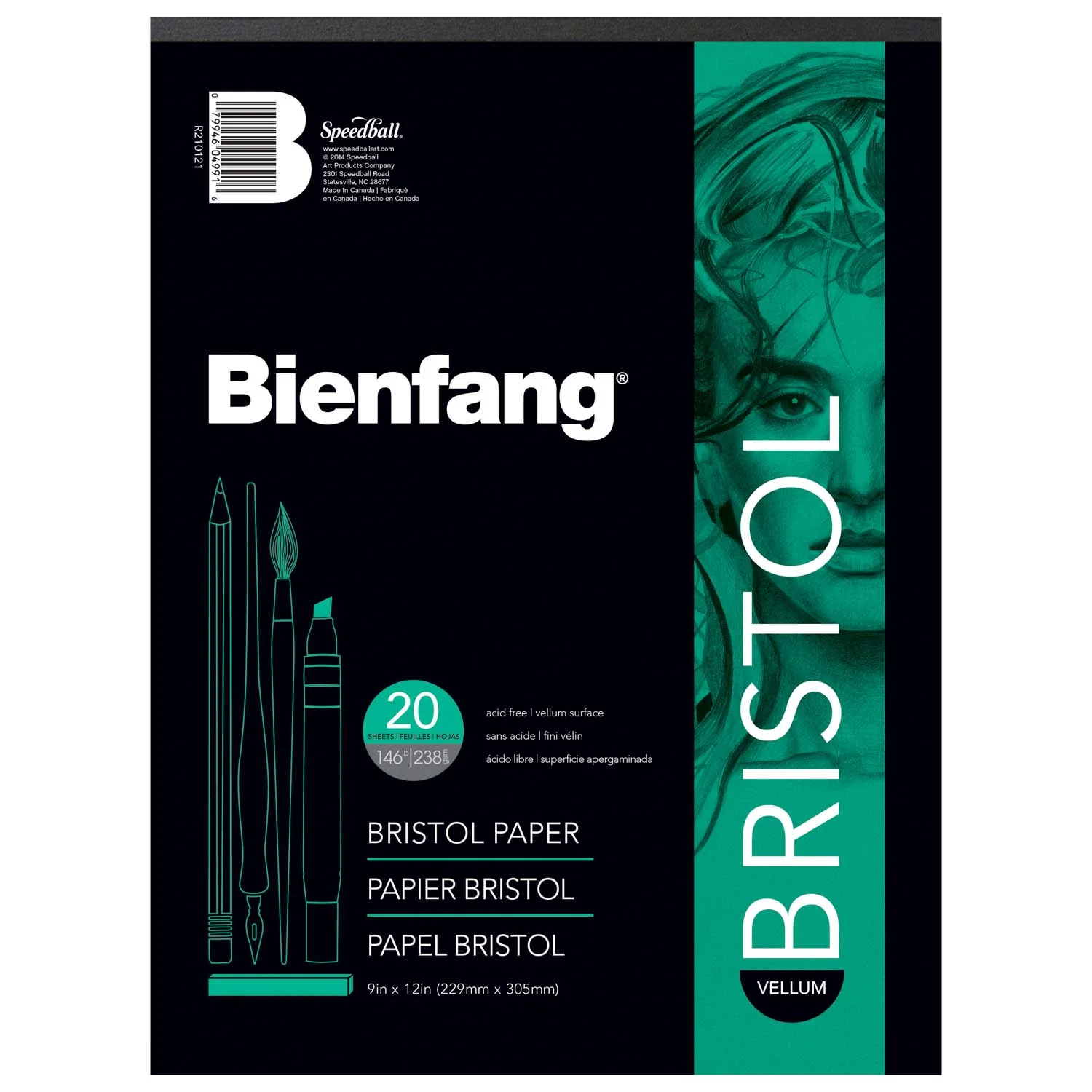 Block Bienfang Papel Bristol Normal 22x30cm 238gr. 20hj