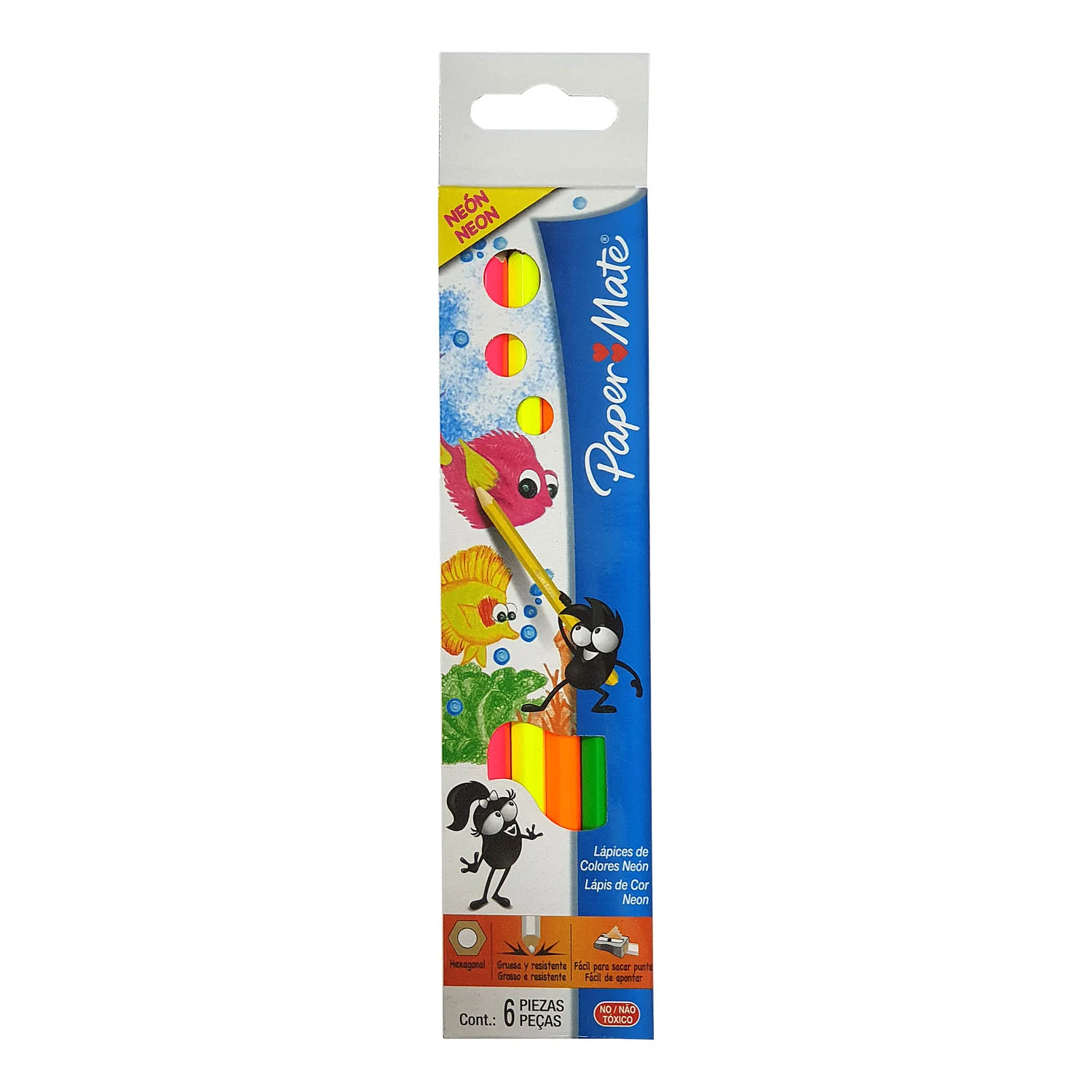 [La10404] Paper Mate 6 lápices de colores Neón