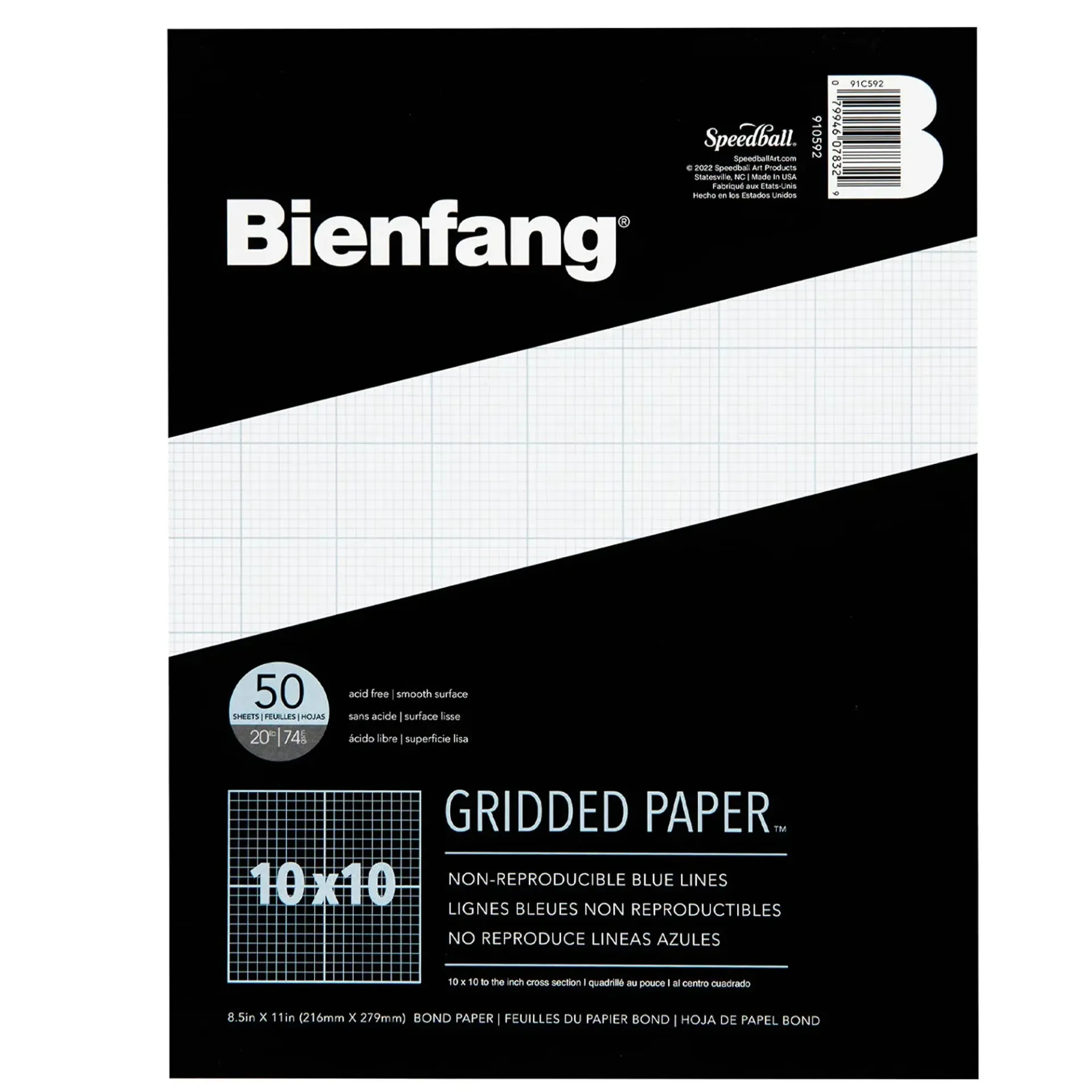 Block Bienfang Papel Cuadriculado 21.6x27.9cm 75gr. 50hj