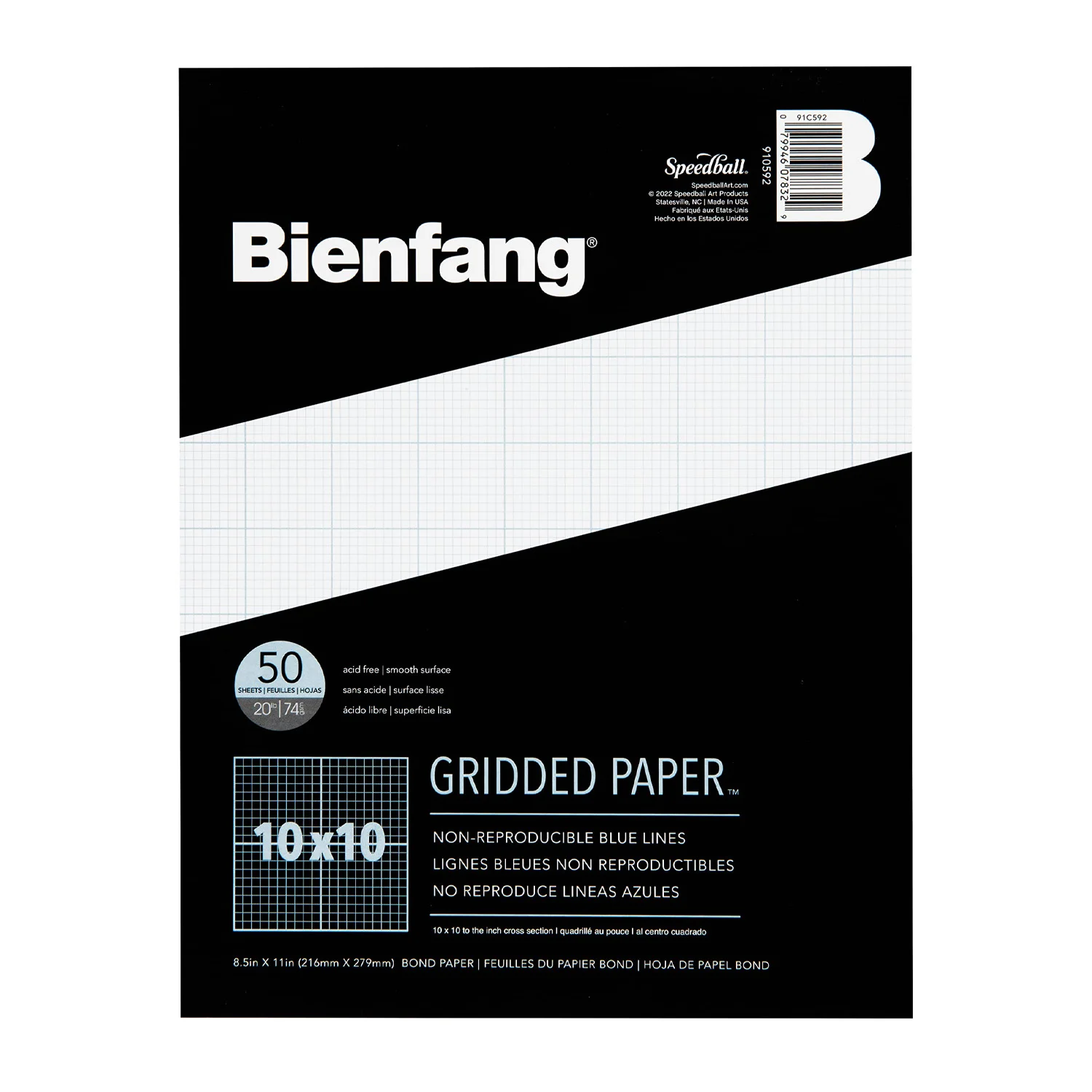Block Bienfang Papel Cuadriculado 21.6x27.9cm 75gr. 50hj