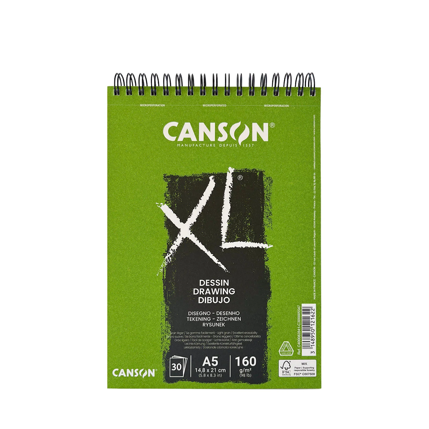 Croquera Dibujo Canson XL Dessin A5 160gr 30Hj