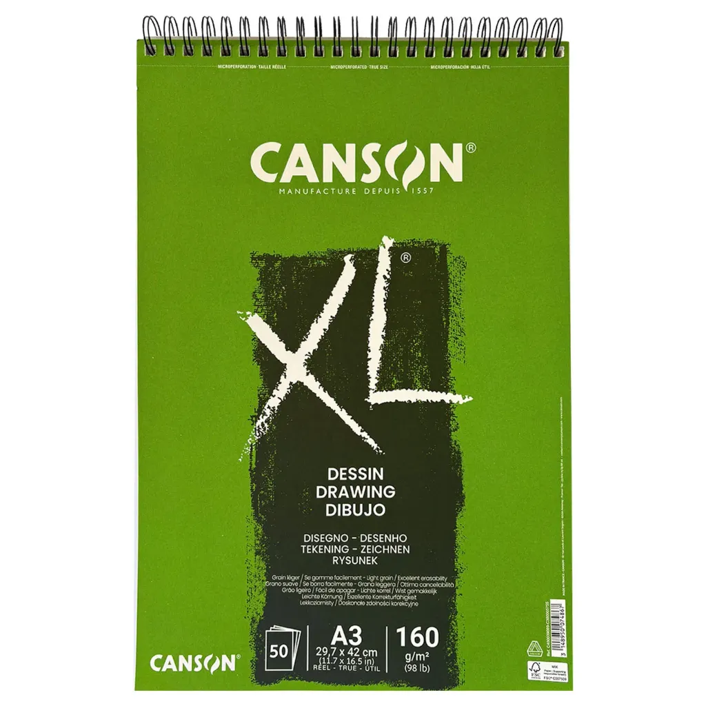 [C400039089] Croquera Dibujo Canson XL Dessin A3 160gr 50Hj