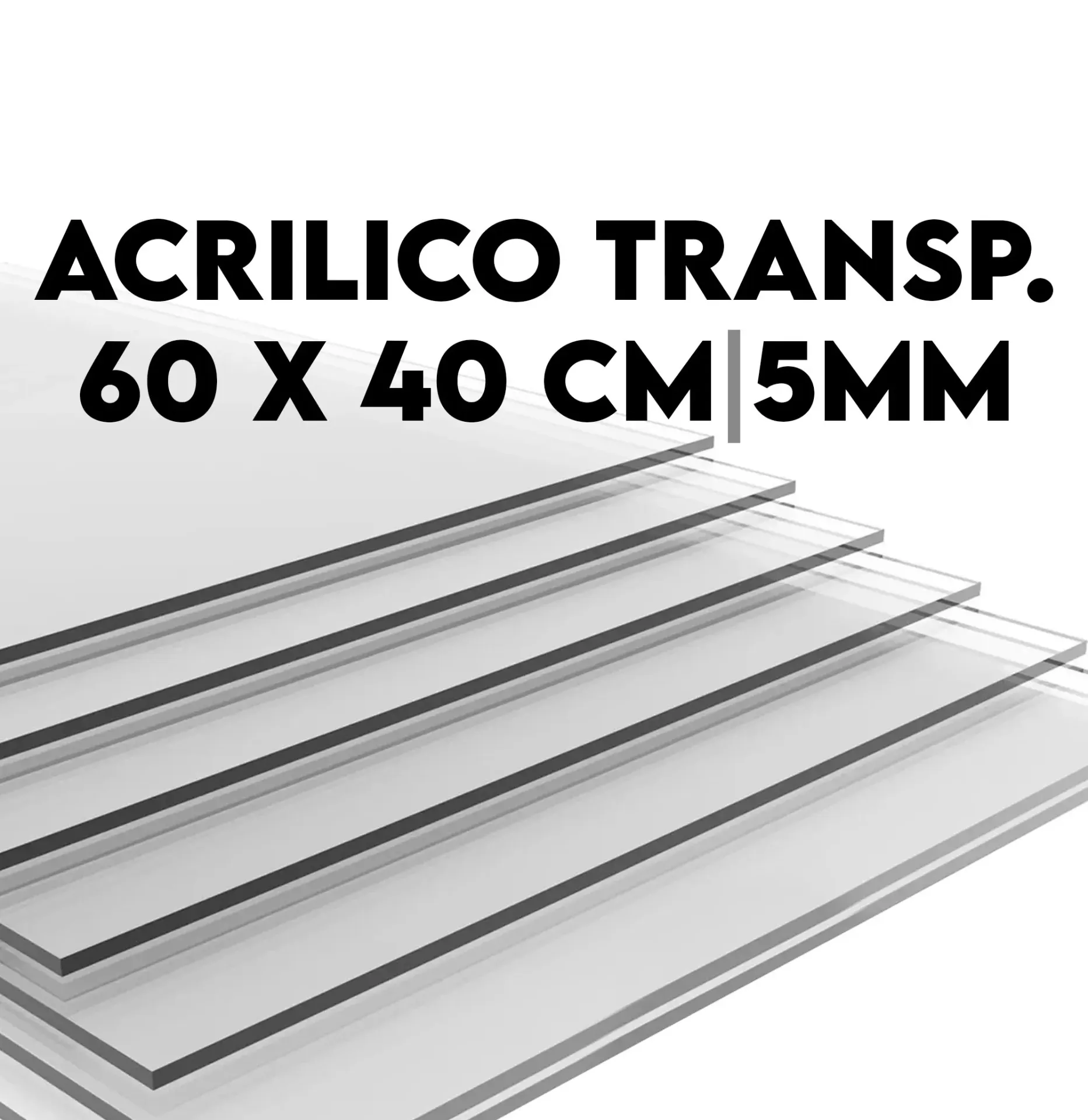 Mica de Acrílico Transparente 60x40cm 5mm