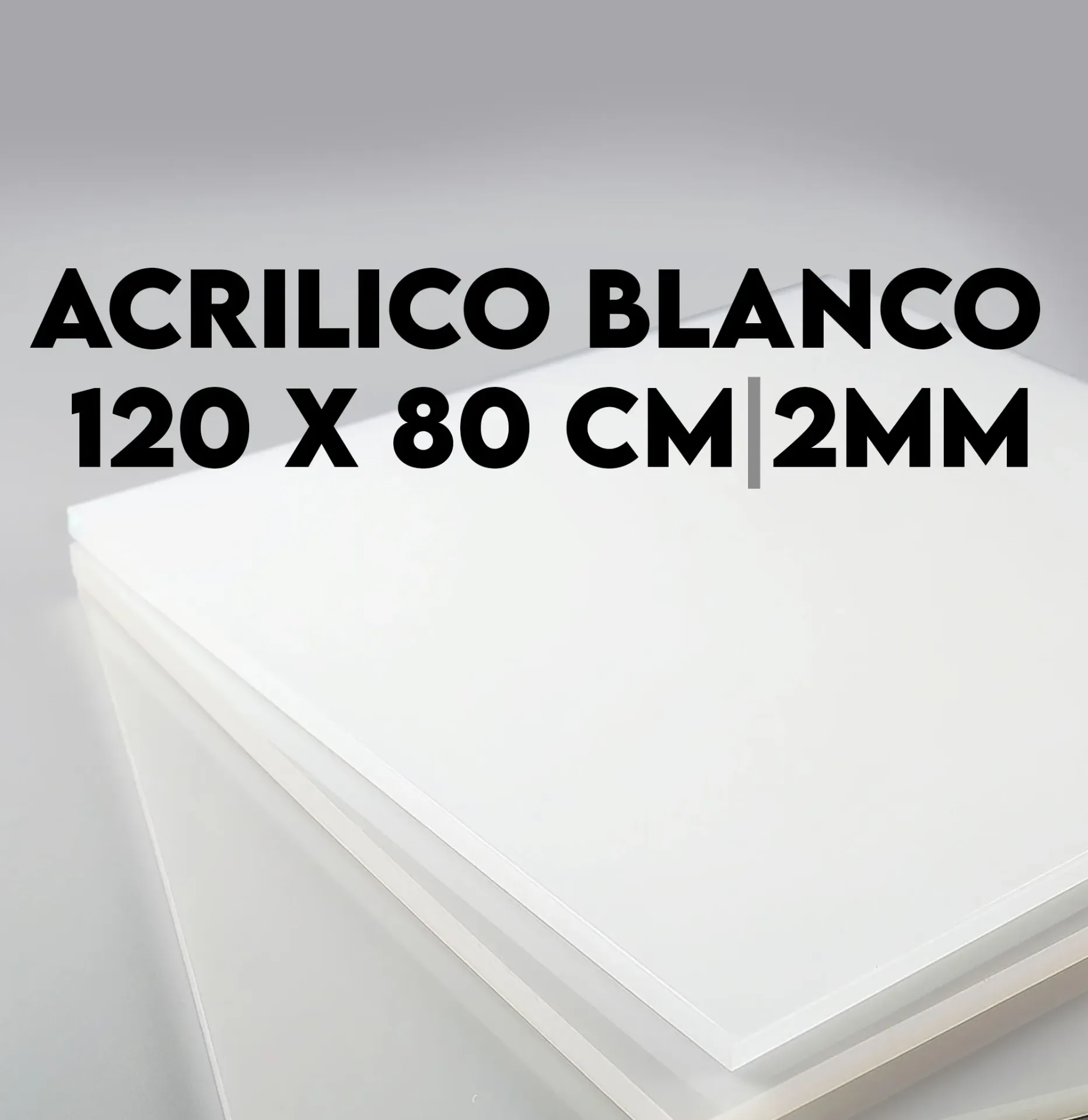 Plancha de Acrílico Blanco 120x80cm 2mm