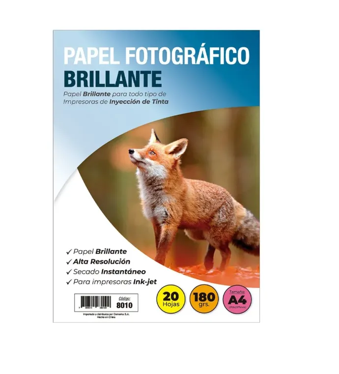 Papel Fotográfico Adetec Brillante A4 180grs 20 hjs