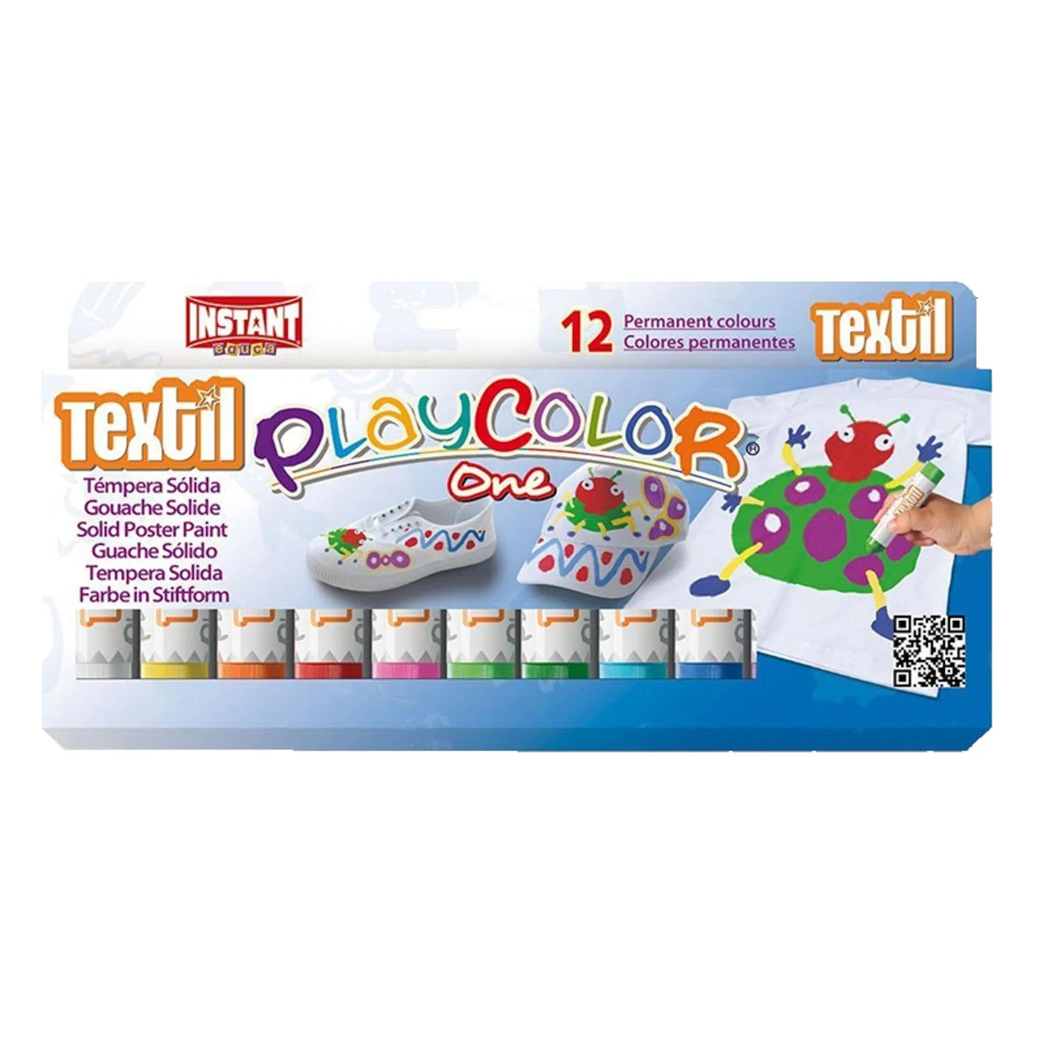 [10461] Témpera Sólida para Textiles Playcolor 12 Colores