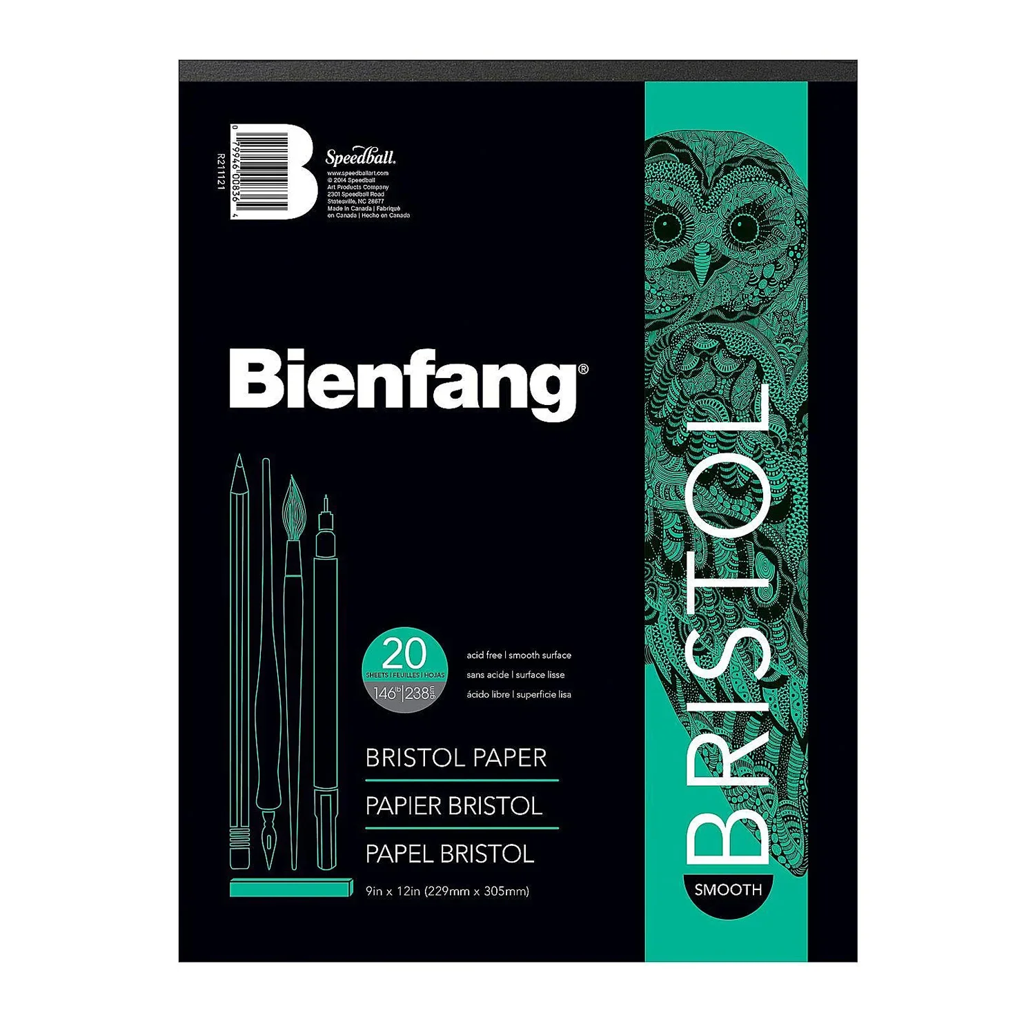 [R211121] Block Bienfang Papel Bristol Ultra Liso 22x30cm 210gr. 20hj
