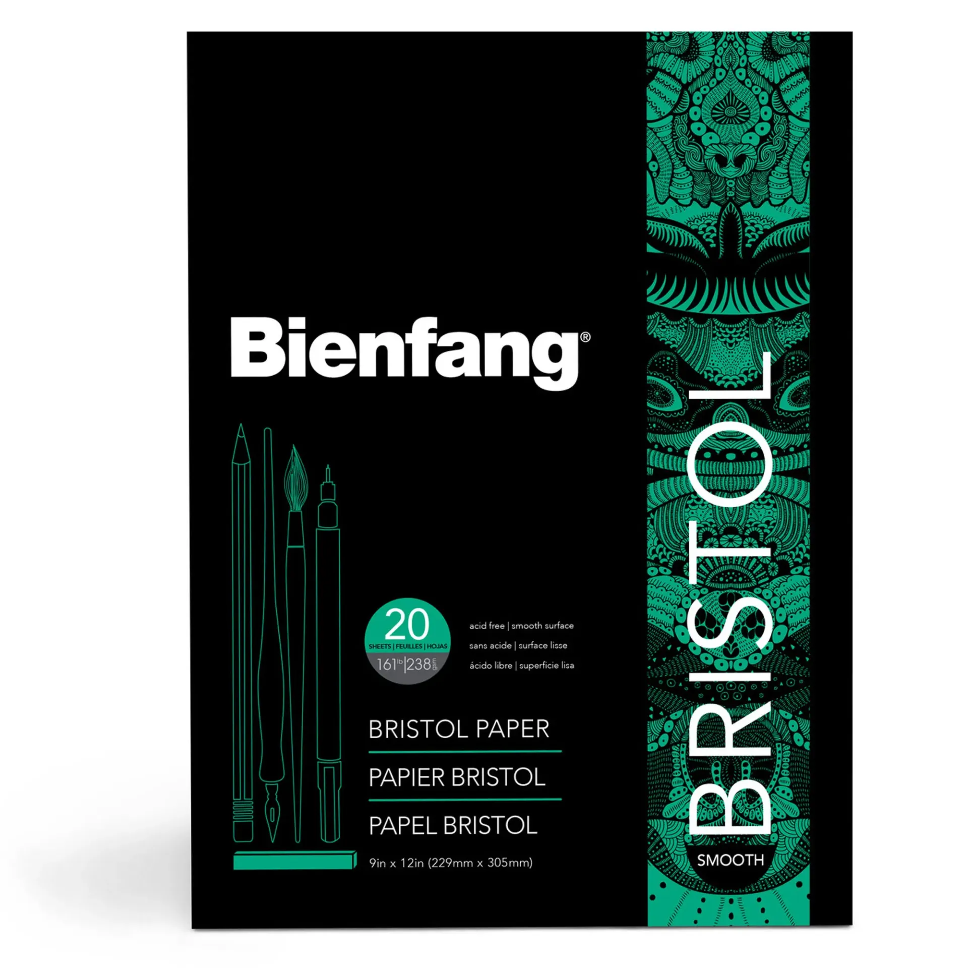 Block Bienfang Papel Bristol Ultra Liso 22x30cm 210gr. 20hj