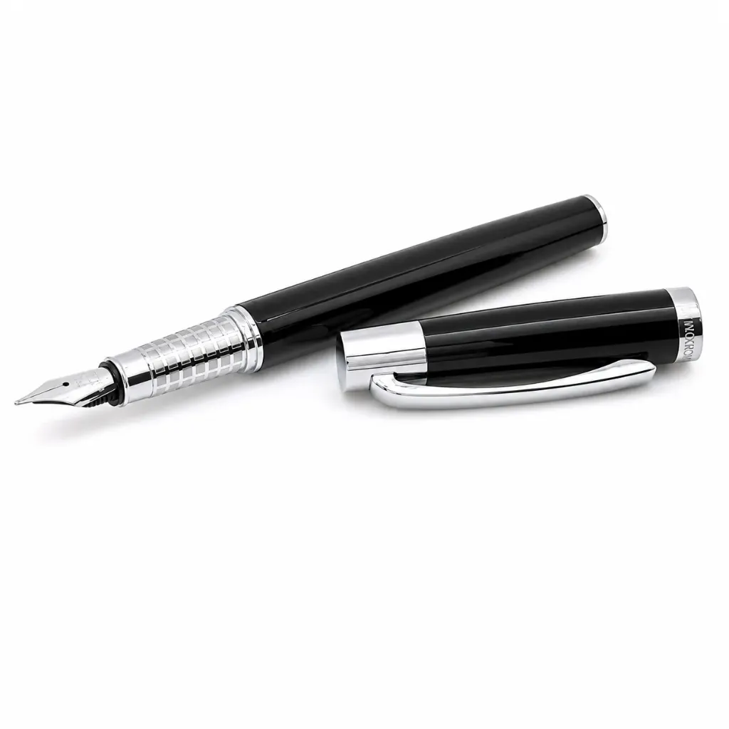 Pluma Inoxcrom Arc Punta M. Tinta Azul