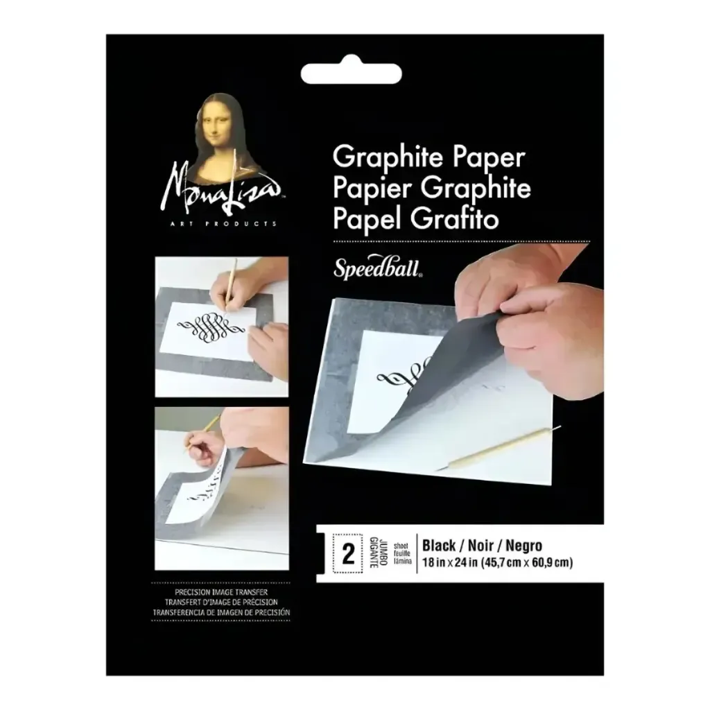 Papel Calco Grafito Negro Mona Lisa Speedball 45.7 × 60.9 cm – 2 Hojas