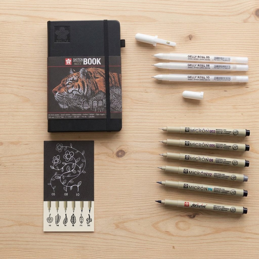 Kit Dibuja sobre Negro Sakura