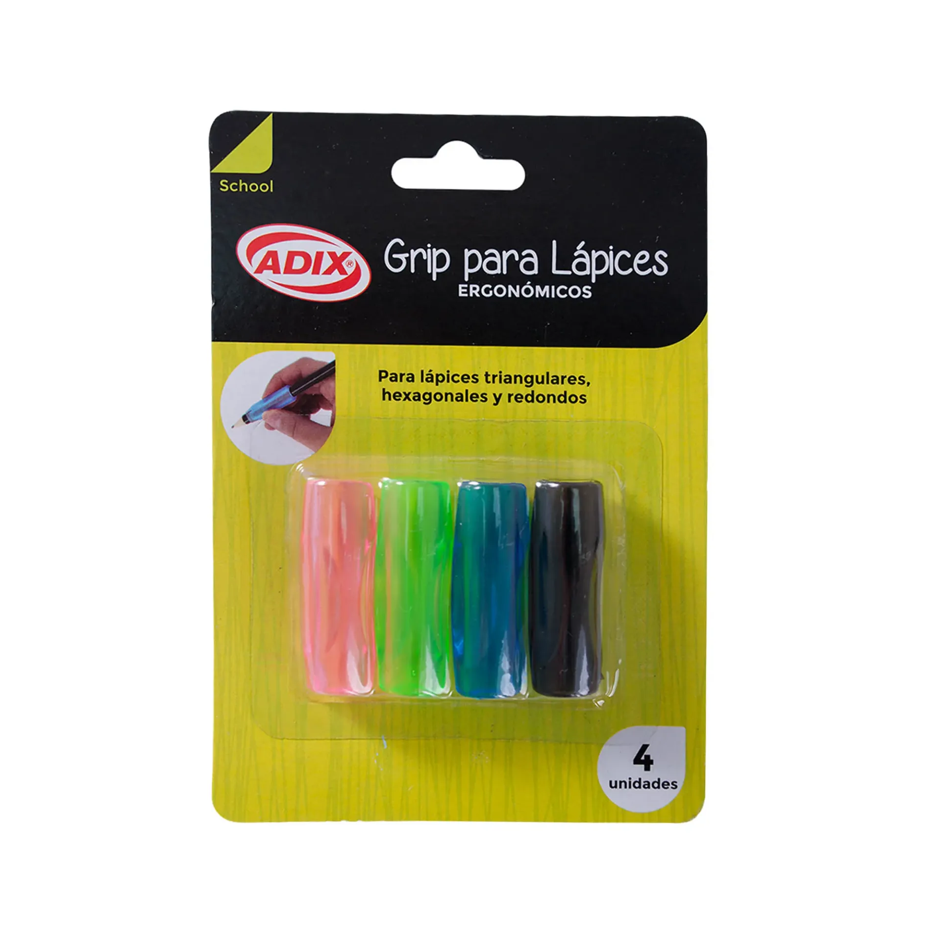 Grips cilíndricos para lápices (4ud)