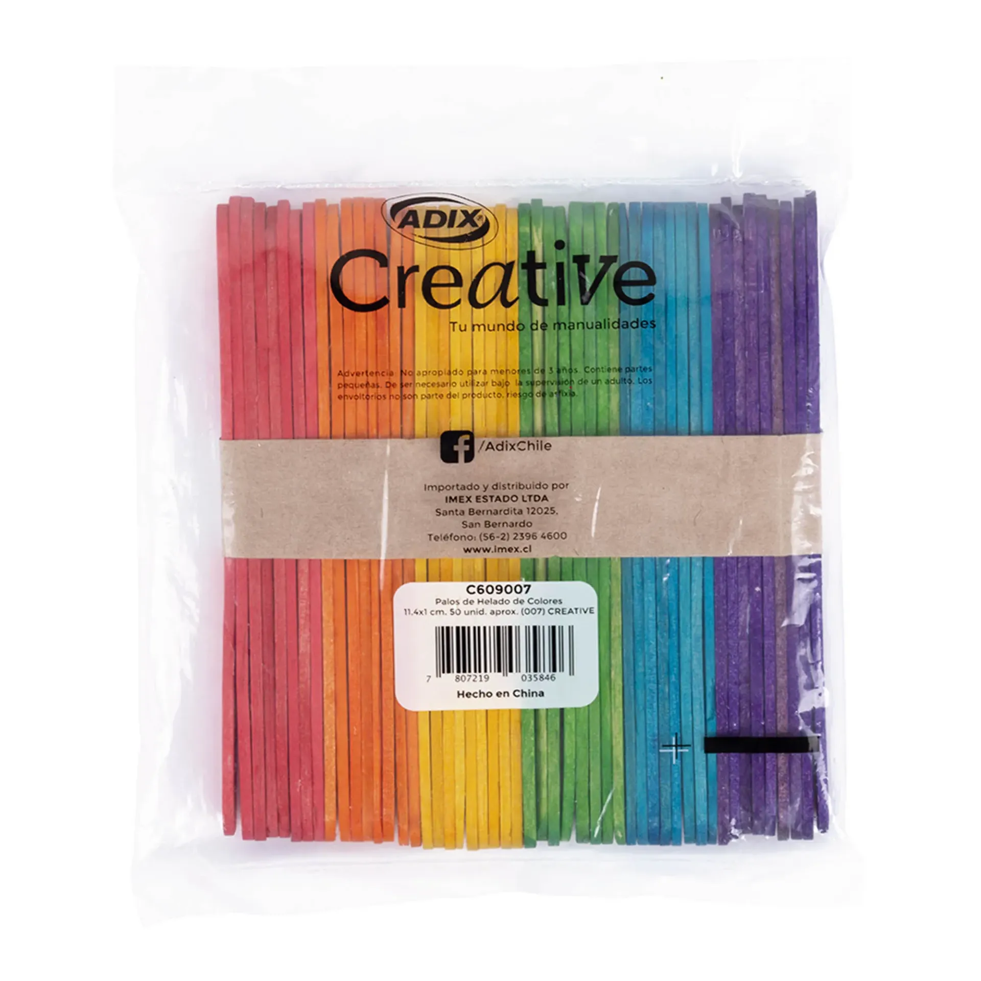 Palitos de Helado Adix Colores Surtidos (50ud)