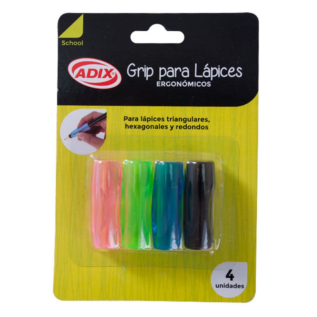 Grips cilíndricos para lápices (4ud)