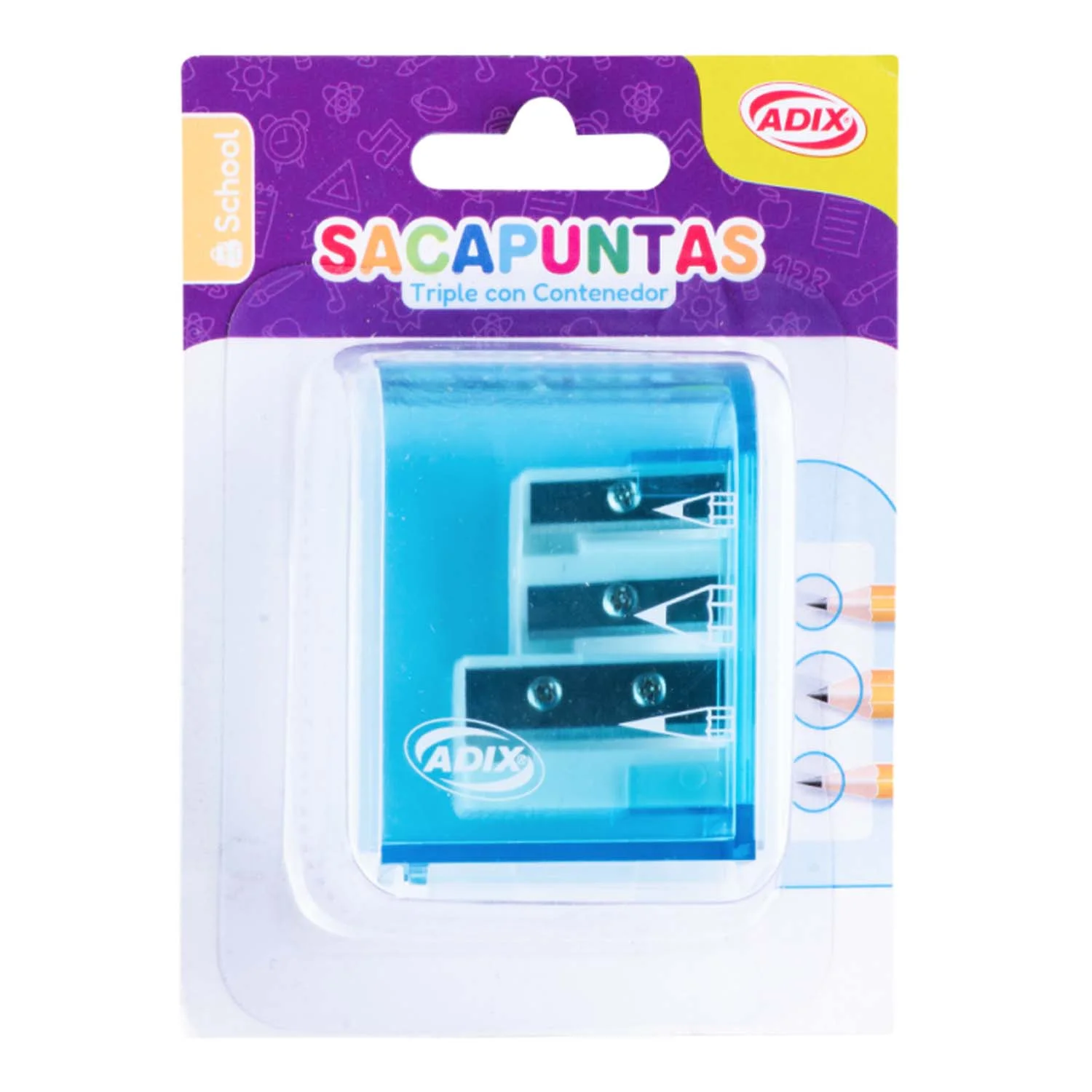 Sacapunta Triple Adix con Contenedor