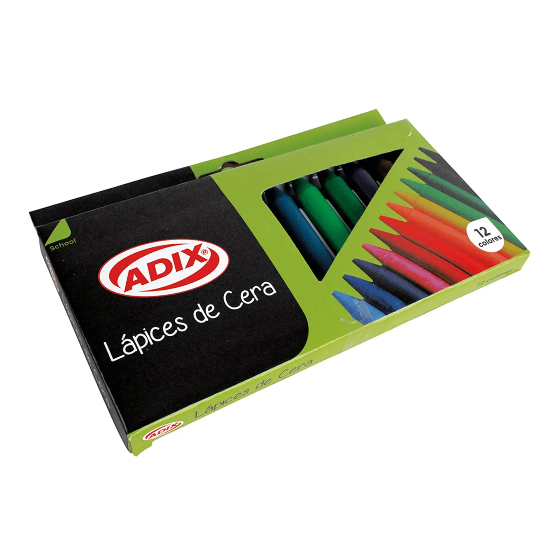 Lápiz Cera Redondo 12 Colores ADIX