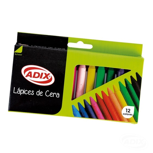 Lápiz Cera Redondo 12 Colores ADIX 