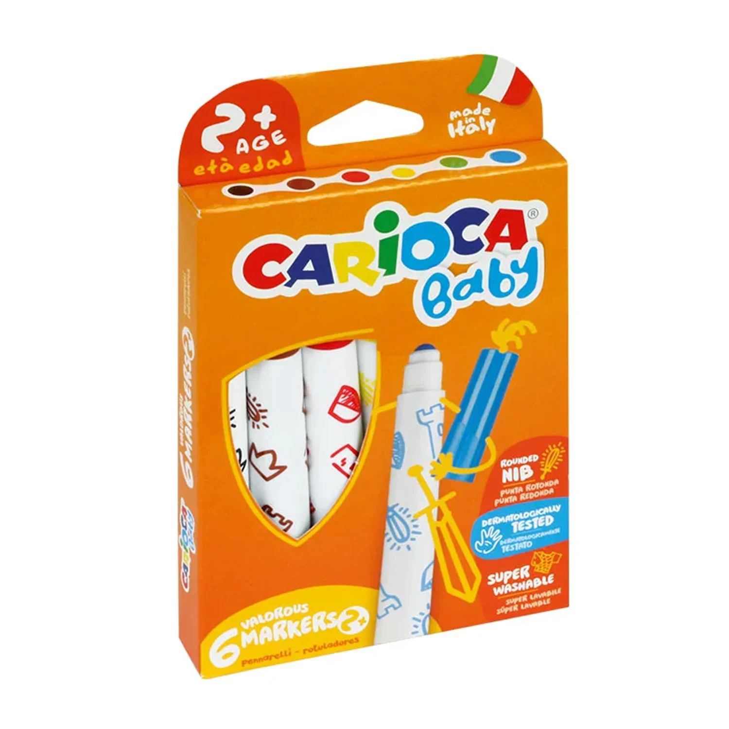Plumones Carioca Baby Lavable (6 colores)