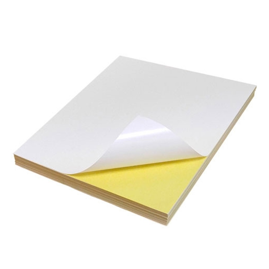 Papel Bond adhesivo 180gr Glossy imprimible Oficio (10 hojas)